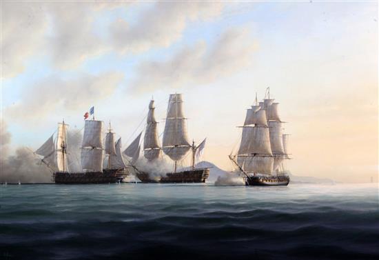 § Tim Thompson (1951-) A naval encounter 27 x 40in.